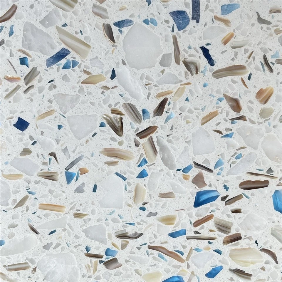 Bílý cement terrazzo